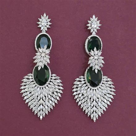 American Diamond Classic Earring with Rhodium Plating