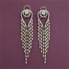 American Diamond Long Earring with Rhodium Plating 2 Tone Plating