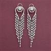 American Diamond Long Earring with Rhodium Plating 2 Tone Plating