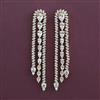 American Diamond Long Earring with Rhodium Plating 2 Tone Plating