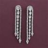 American Diamond Long Earring with Rhodium Plating 2 Tone Plating