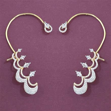 American Diamond Earcuff with Rhodium Plating Carat Plating