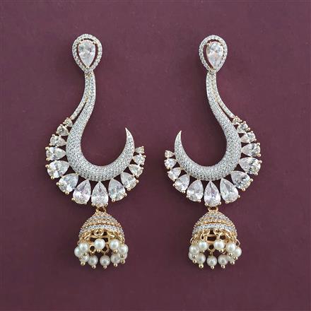 American Diamond Classic Earring with Rhodium Plating Carat Plating