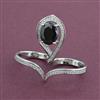 American Diamond Adjustable Ring with Rhodium Plating