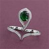 American Diamond Adjustable Ring with Rhodium Plating
