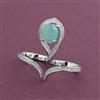 American Diamond Adjustable Ring with Rhodium Plating