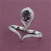 American Diamond Adjustable Ring with Rhodium Plating