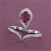American Diamond Adjustable Ring with Rhodium Plating