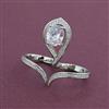 American Diamond Adjustable Ring with Rhodium Plating