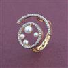 American Diamond Adjustable Ring with Rhodium Plating 2 Tone Plating