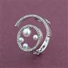 American Diamond Adjustable Ring with Rhodium Plating 2 Tone Plating