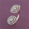 American Diamond Adjustable Ring with Rhodium Plating 2 Tone Plating