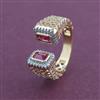 American Diamond Adjustable Ring with 2 Tone Plating