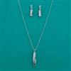 American Diamond Classic Pendant Set with Rhodium Plating