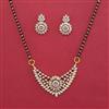 American Diamond Classic Mangalsutra with Rhodium Plating 2 Tone Plating