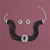 American Diamond Choker Necklace with Rhodium Plating