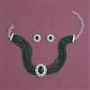 American Diamond Choker Necklace with Rhodium Plating