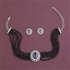 American Diamond Choker Necklace with Rhodium Plating