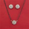 American Diamond Classic Mangalsutra with Rhodium Plating 2 Tone Plating