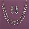 American Diamond Delicate Necklace with Rhodium Plating Mehndi Plating