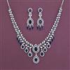 American Diamond Classic Necklace with Rhodium Plating