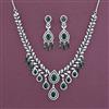 American Diamond Classic Necklace with Rhodium Plating