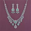 American Diamond Classic Necklace with Rhodium Plating