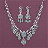 American Diamond Classic Necklace with Rhodium Plating