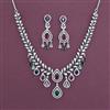 American Diamond Classic Necklace with Rhodium Plating