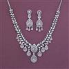 American Diamond Classic Necklace with Rhodium Plating
