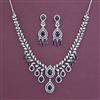 American Diamond Classic Necklace with Rhodium Plating