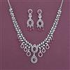 American Diamond Classic Necklace with Rhodium Plating