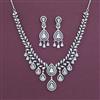 American Diamond Classic Necklace with Rhodium Plating