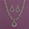 American Diamond Classic Necklace with 2 Tone Plating