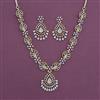 American Diamond Classic Necklace with 2 Tone Plating