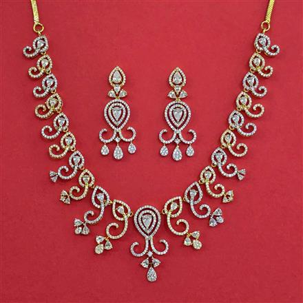 American Diamond Classic Necklace with 2 Tone Plating