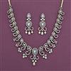 American Diamond Classic Necklace with Rhodium Plating Mehndi Plating