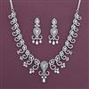 American Diamond Classic Necklace with Rhodium Plating Mehndi Plating