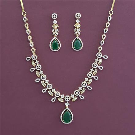 American Diamond Classic Necklace with 2 Tone Plating