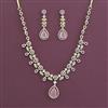 American Diamond Classic Necklace with 2 Tone Plating