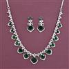 American Diamond Classic Necklace with Rhodium Plating