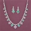 American Diamond Classic Necklace with Rhodium Plating