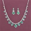 American Diamond Classic Necklace with Rhodium Plating