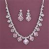 American Diamond Classic Necklace with Rhodium Plating