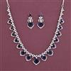 American Diamond Classic Necklace with Rhodium Plating