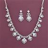 American Diamond Classic Necklace with Rhodium Plating