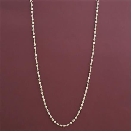 American Diamond Moti Mala with Rhodium Plating