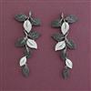 American Diamond Long Earring with Black Plating