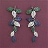American Diamond Long Earring with Black Plating