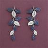 American Diamond Long Earring with Black Plating